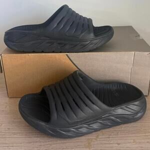 Hoka One One ‘Triple Black’ Women
 Recovery Slides Sandal - SZ 8